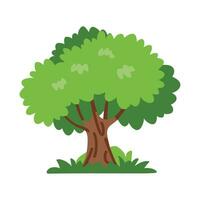 ai généré petit arbre avec vert feuilles plat vecteur illustration, arbre vecteur
