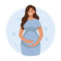 ai généré Enceinte femme plat illustration, mère et bébé vecteur