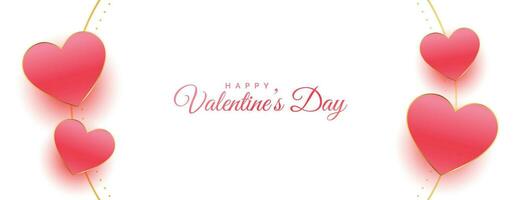 content valentines journée l'amour cœurs décoratif blanc bannière vecteur