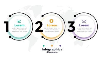 Trois pas moderne infographie modèle vecteur