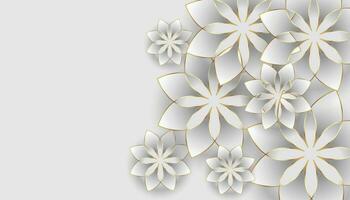 blanc Contexte avec fleurs décoration vecteur