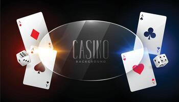 casino Contexte avec ace cartes et verre Cadre vecteur