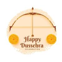 content dussehra Festival carte avec fleurs et arc La Flèche vecteur