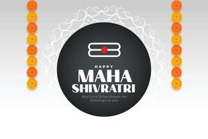 maha shivratri hindou Festival salutation avec souci fleur décoration vecteur