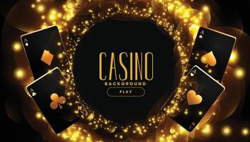 d'or casino Contexte avec en jouant cartes vecteur