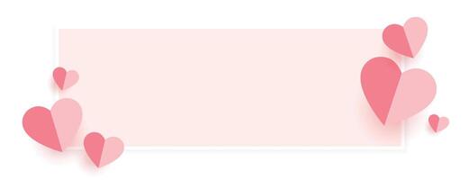 papier cœurs bannière avec texte espace vecteur