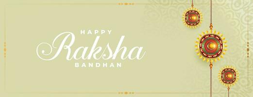 raksha bandhan Festival bannière avec réaliste rakhi conception vecteur