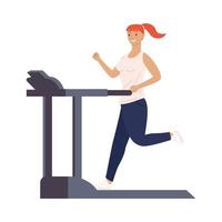 femme athlétique runnin dans le mode de vie de remise en forme de la machine vecteur