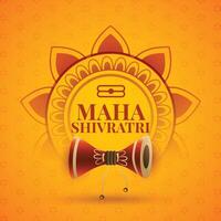 Indien maha shivratri Festival salutation avec damrou conception vecteur