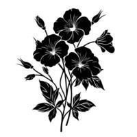 ai généré silhouette fleur bouquet noir Couleur seulement vecteur