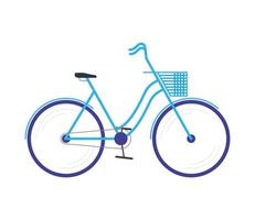 Vélo avec panier sport icône isolé vecteur