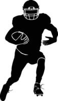 ai généré silhouette américain Football joueur plein corps noir Couleur seulement vecteur