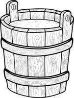 illustration de en bois seau dessin animé isolé vecteur