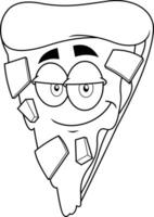 décrit Pizza tranche dessin animé personnage. vecteur main tiré illustration