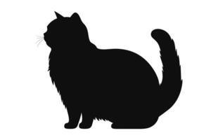 un exotique cheveux courts chat noir silhouette vecteur gratuit