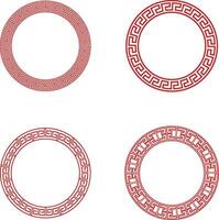 collection de rouge chinois cercle Cadre. asiatique Oriental style. vecteur illustration