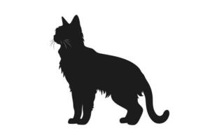 Lynx chat noir silhouette vecteur gratuit