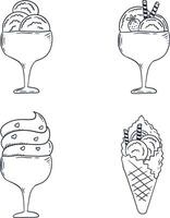 la glace crème délicieux avec plat conception. vecteur illustration