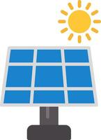 icône plate de panneau solaire vecteur