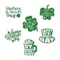 lot de six lettrages joyeux saint patrick vert vecteur