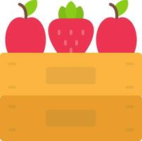 fruit boîte plat icône vecteur