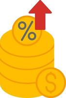 icône plate de taux d'intérêt vecteur