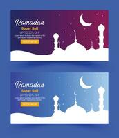 Ramadan vente bannière modèle conception islamique Ramadan fête vecteur