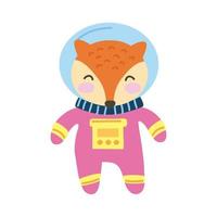 astronaute renard mignon vecteur