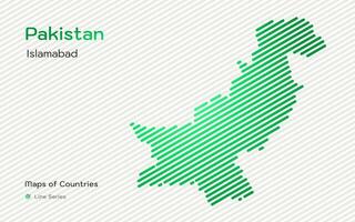 Pakistan carte dans une ligne modèle. stylisé Facile vecteur carte
