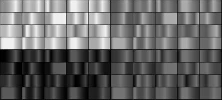 ensemble de vecteurs de dégradés en métal argenté. vecteur