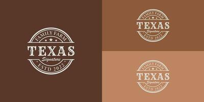 ancien rétro occidental étiquette typographie appliqué pour occidental Texas ferme logo conception présenté avec plusieurs Contexte couleurs. le logo est adapté pour une ferme logo conception inspiration modèle vecteur