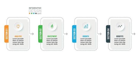 modèle d'infographie d'entreprise avec conception d'étape ou d'option. vecteur