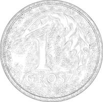 branché Pologne pièce de monnaie vecteur