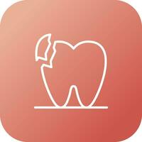 cassé les dents vecteur icône