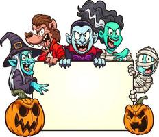 personnages de dessins animés d'halloween vecteur