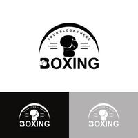 silhouette de gant de boxe - emblème de boxe, création de logo, illustration classique de concept vecteur