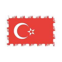 vecteur de drapeau de la turquie avec style de pinceau aquarelle