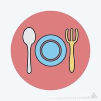illustration vectorielle de dîner - style compagnon de couleur vecteur