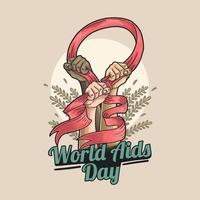 soutenir le mouvement de la journée mondiale du sida vecteur