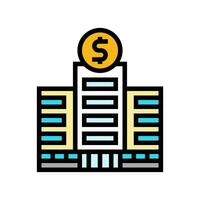 gratte-ciel banque bâtiment Couleur icône vecteur illustration