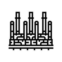 raffinerie pétrole industrie ligne icône vecteur illustration