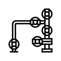 tête de puits pétrole industrie ligne icône vecteur illustration