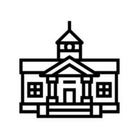 Université école bâtiment ligne icône vecteur illustration