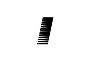 rayures de ligne i icône du logo de la lettre de l'alphabet pour les entreprises et l'entreprise. conception de lettre simple en noir et blanc pour l'identité vecteur