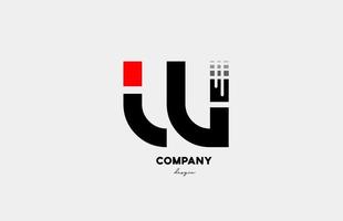 noir rouge w alphabet lettre icône logo design pour entreprise et société vecteur