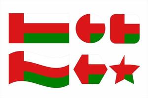 drapeau d'oman illustration simple pour le jour de l'indépendance ou l'élection vecteur
