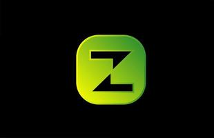 vert noir z alphabet lettre icône logo design pour entreprise et société vecteur