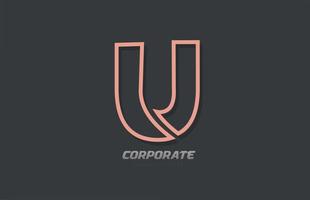 u alphabet lettre ligne entreprise entreprise logo gris icône design vecteur