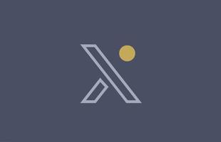 ligne x alphabet lettre logo icône design jaune bleu pour entreprise et entreprise vecteur
