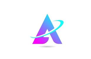 rose bleu une lettre alphabet logo icône design avec swoosh pour entreprise et société vecteur